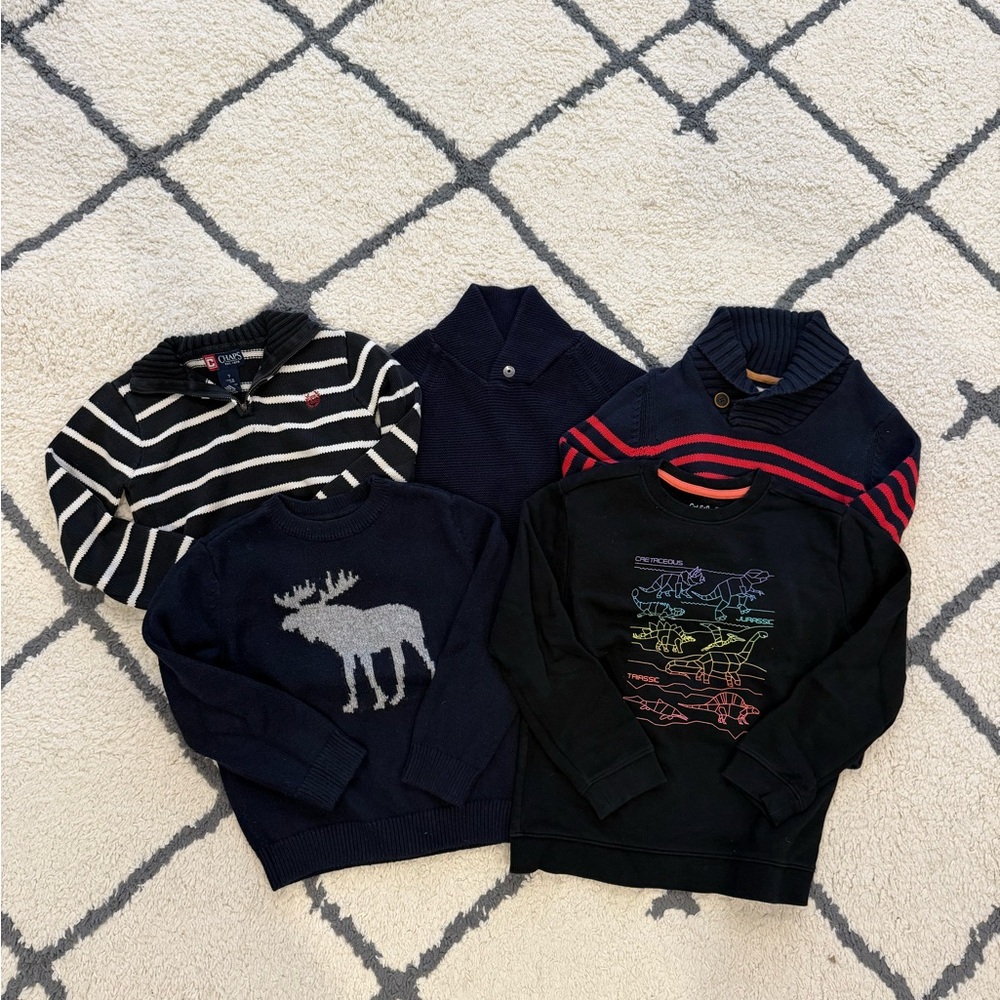 Bundle of 5 Boys Tops. Zara Kids Navy and Black Sweater Sweatshirts